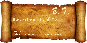 Bucheimer Taráz névjegykártya